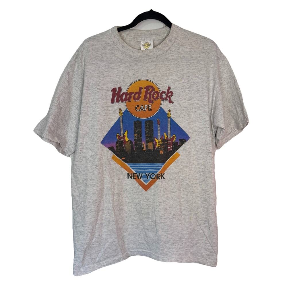 Vintage Hard Rock Cafe New York Shirt Mens L Twin Towers 90s World Trade Center
